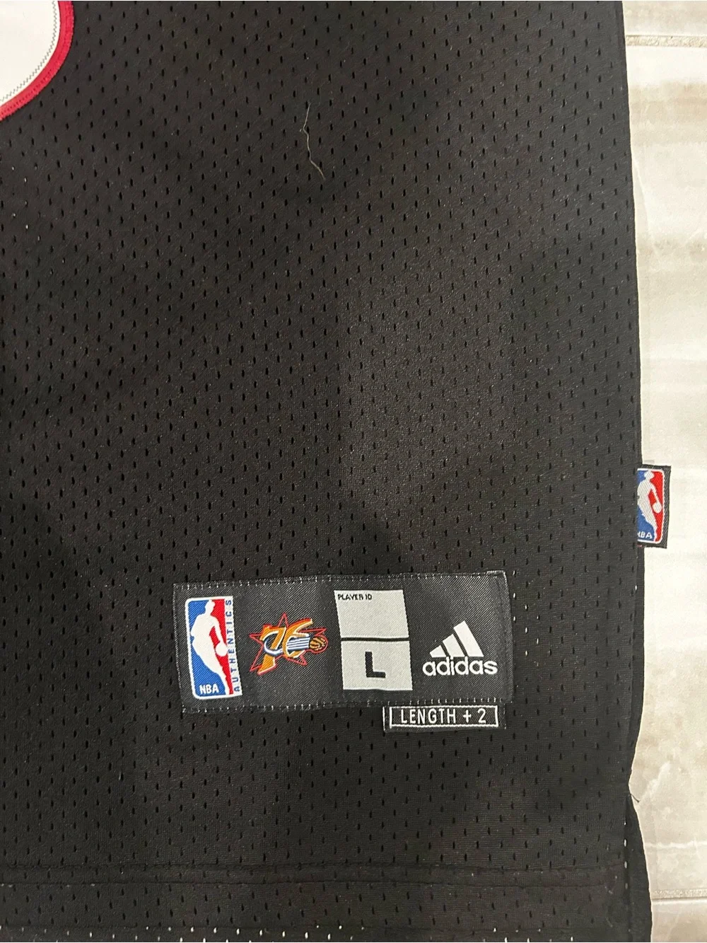 adidas Black Philadelphia 76ers Allen Iverson #3 Jersey with Red Trim